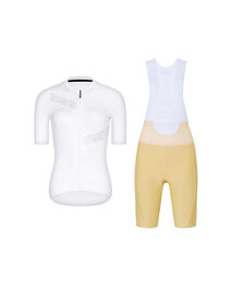RIVANELLE Cyklistický krátky dres a krátke nohavice - CRYSTELLE - béžová/biela
